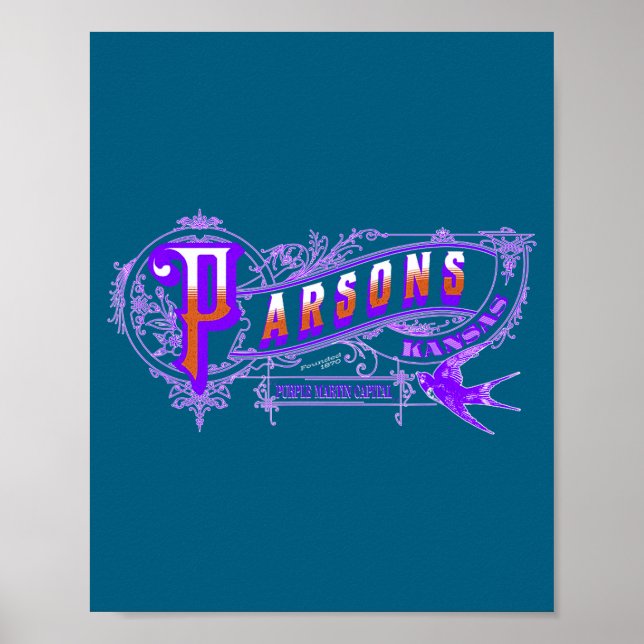 Parsons Kansas Purple Martin Bird  Poster (Front)