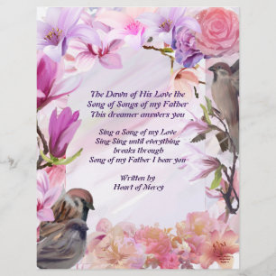 Part 2 of His Love Song to Me Floral Stationary