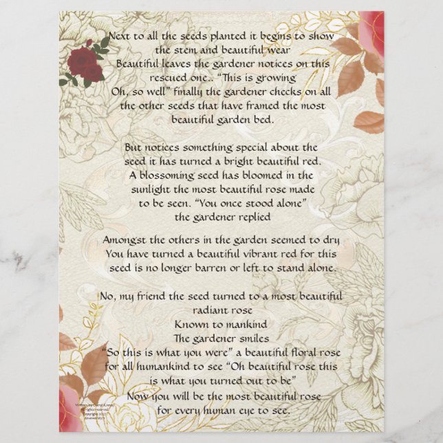  Part 2 One Rose Stands Alone Personal Stationary (Front)