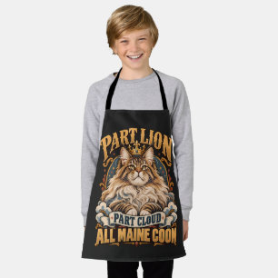 Part Lion Part Cloud All Maine Coon Cat Art Apron