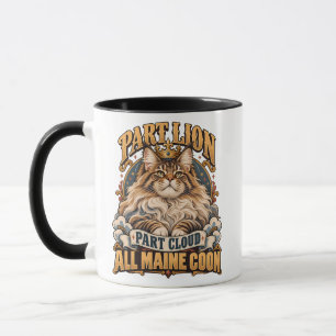 Part Lion Part Cloud All Maine Coon Cat Art Mug