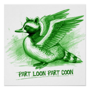 Part Loon Part Coon Hybrid Creature Poster