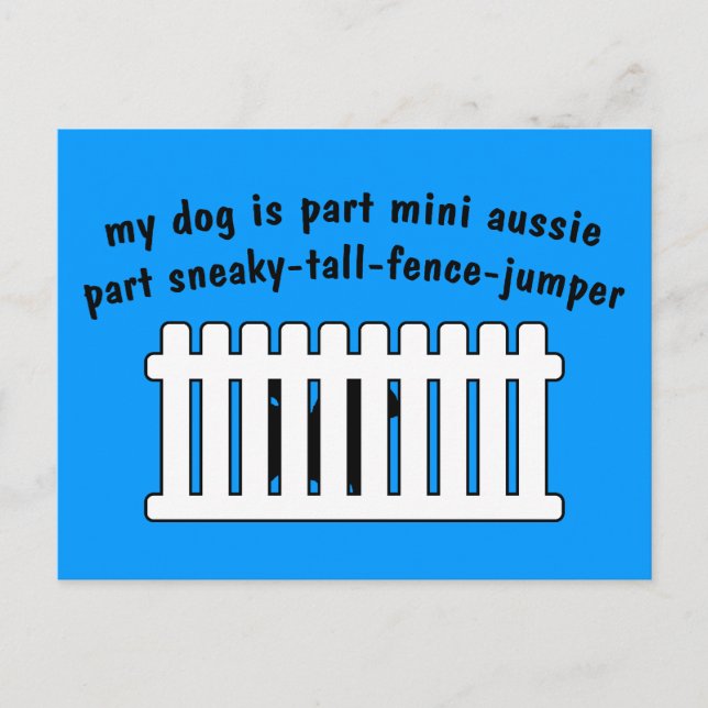 Part Mini Aussie Part Fence-Jumper Postcard (Front)