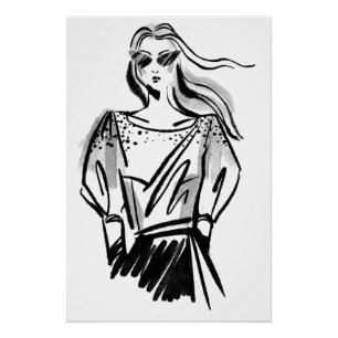 Part of a Collection of Couture Fashion Art Pieces Poster