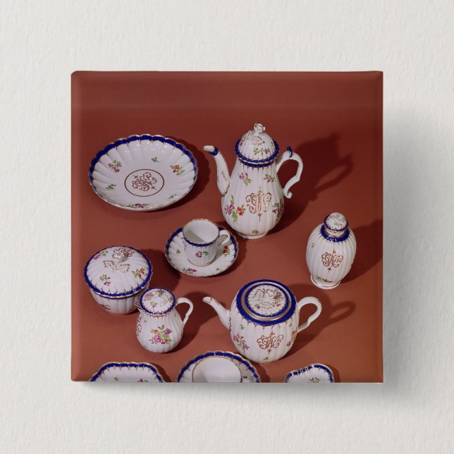 Part of a Worcester monogrammed tea service 15 Cm Square Badge (Front)
