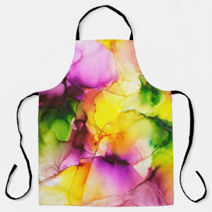 Part of alcohol ink painting, macro photo, abstrac apron