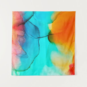 Part of alcohol ink painting, macro photo, abstrac tapestry