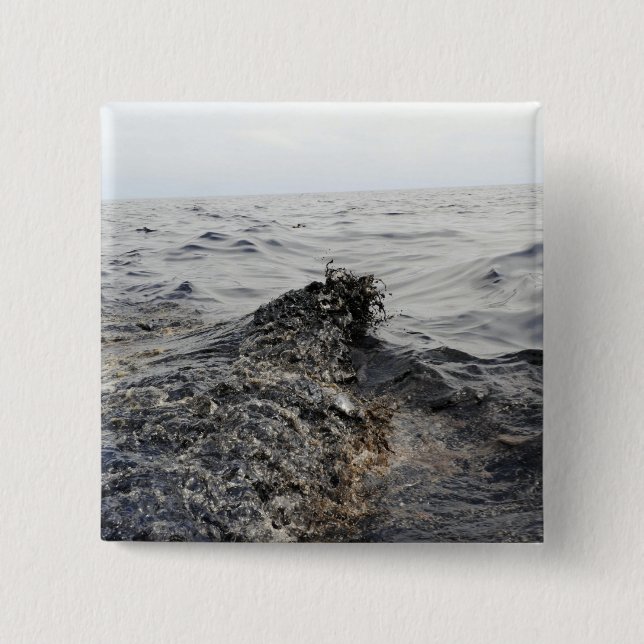 Part of an oil slick in the Gulf of Mexico 15 Cm Square Badge (Front)