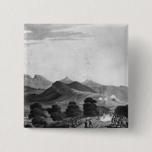 Part of British Army forming before Port Louis 15 Cm Square Badge