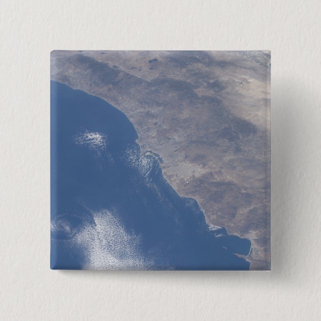 Part of southern California as seen from space 15 Cm Square Badge (Front)