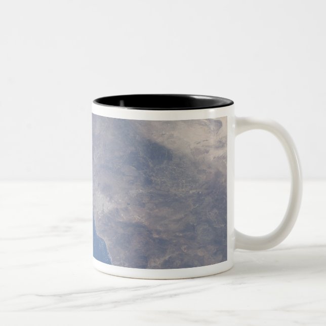 Part of southern California as seen from space Two-Tone Coffee Mug (Right)