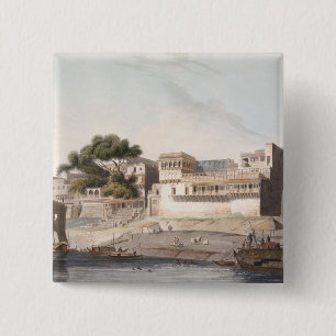 Part of the City of Patna, on the River Ganges, pl 15 Cm Square Badge