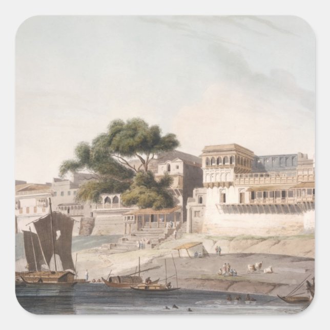 Part of the City of Patna, on the River Ganges, pl Square Sticker (Front)