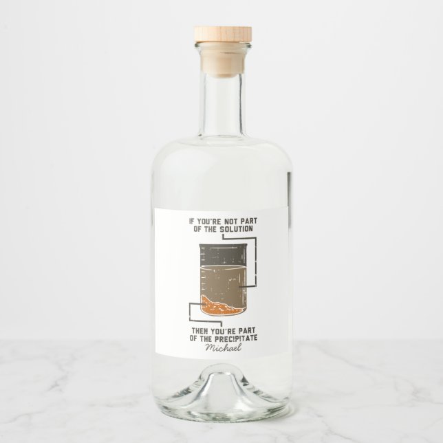 Part of the Precipitate Chemistry Student Gag Liquor Bottle Label (Front)
