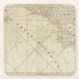 Part of the provinces of Costa Rica and Nicaragua Square Paper Coaster