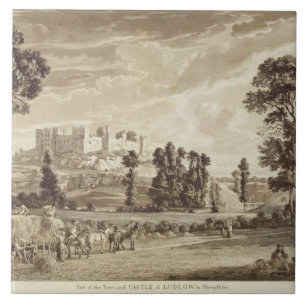 Part of the Town and Castle of Ludlow in Shropshir Tile