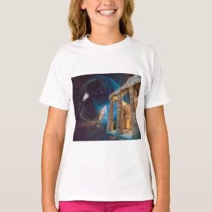 Parthenon Acropolis Greece Meets Space T-Shirt