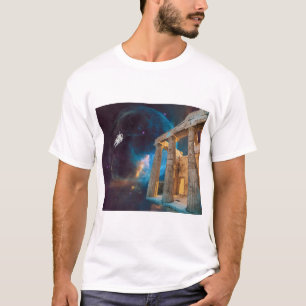 Parthenon Acropolis Greece Meets Space T-Shirt