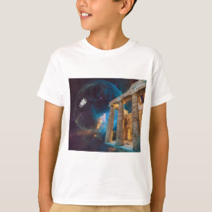 Parthenon Acropolis Greece Meets Space T-Shirt