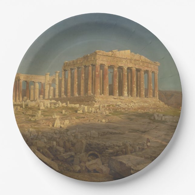 Parthenon (Ancient Greek Temple, Athens Landmark) Paper Plate (Front)