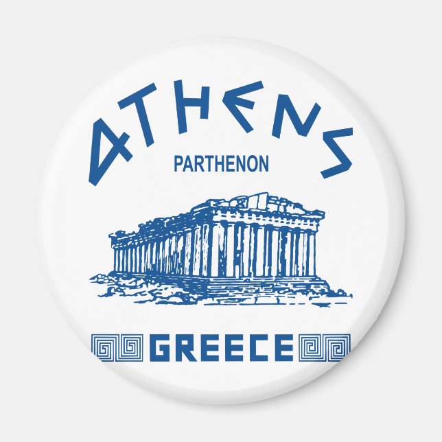 Parthenon - Athens - Greek (blue) Magnet (Front)