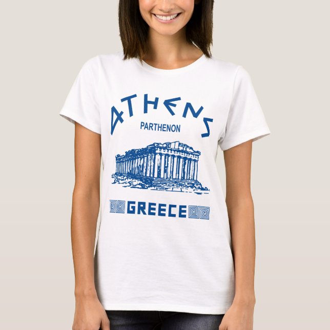 Parthenon - Athens - Greek (blue) T-Shirt (Front)