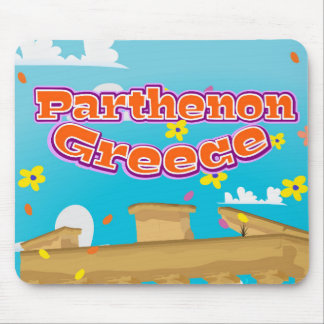 Parthenon Greece travel poster. Mouse Mat