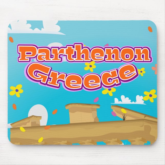 Parthenon Greece travel poster. Mouse Mat (Front)