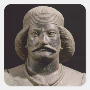Parthian warrior, from Shami, 01st century AD Square Sticker