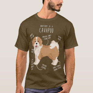 Parti Cavapoo Dog Anatomy T-Shirt