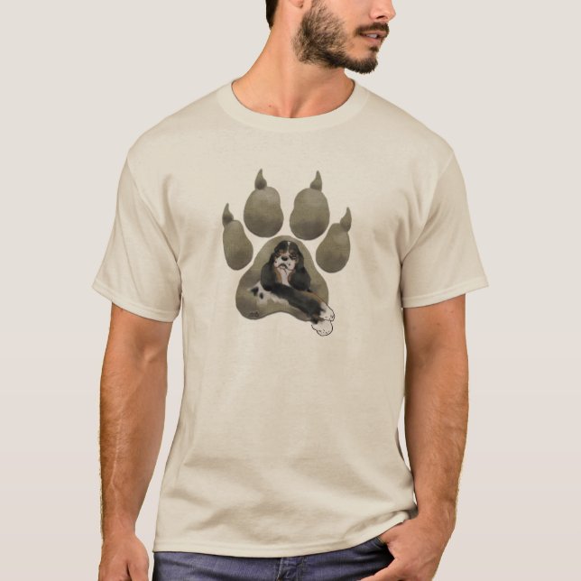 Parti Cocker Paw Print T-Shirt (Front)