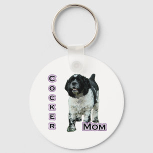 Parti Cocker Spaniel Mum; Mum of Cocker Spaniel Key Ring