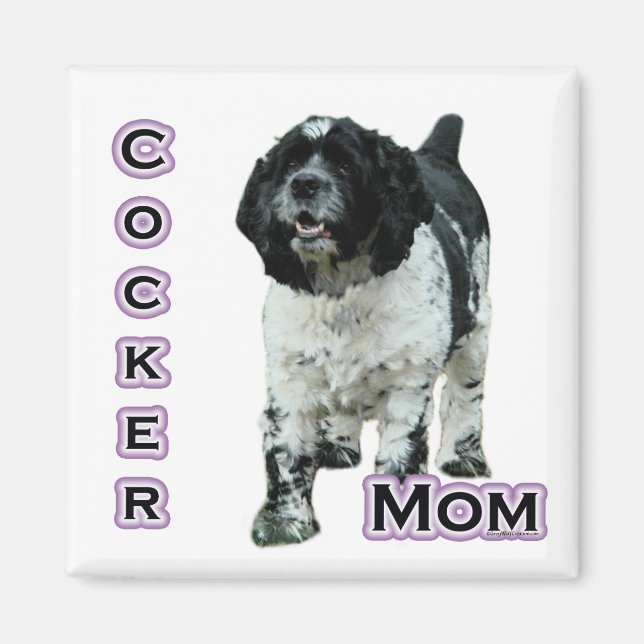 Parti Cocker Spaniel Mum; Mum of Cocker Spaniel Magnet (Front)