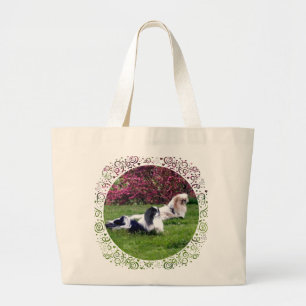 Parti-Colour Pekingese Dogs Large Tote Bag