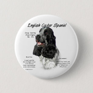 Parti English Cocker Spaniel History 6 Cm Round Badge