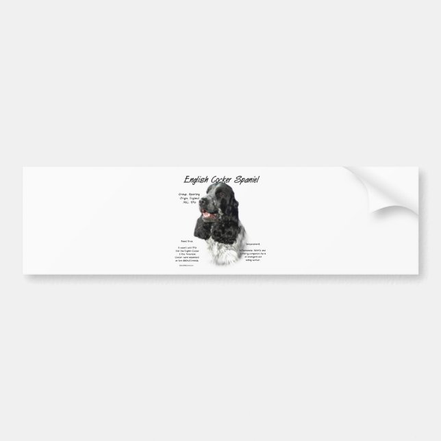 Parti English Cocker Spaniel History Bumper Sticker (Front)