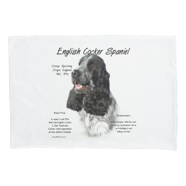 Parti English Cocker Spaniel History Pillowcase (Front-Left)
