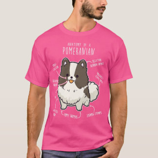 Parti Pomeranian Dog Anatomy 2 T-Shirt