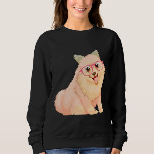 Parti Pomeranian With Glasses Sweatshirt