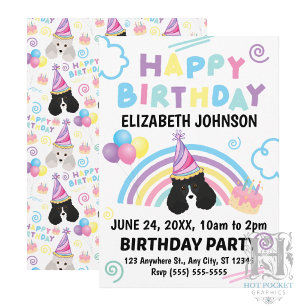 Parti Poodle Birthday Invitation