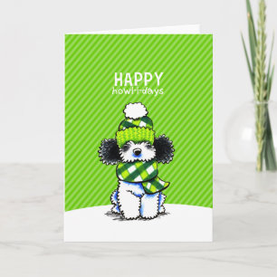 Parti Poodle Scarf Christmas Happy Howl-i-days Holiday Card