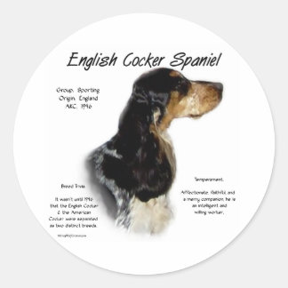Parti Roan English Cocker Spaniel History Classic Round Sticker