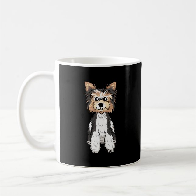 Parti Yorkie Cute Art Coffee Mug (Left)