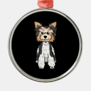 Parti Yorkie Cute Art Metal Tree Decoration