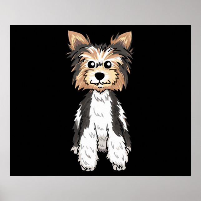 Parti Yorkie Cute Art Poster (Front)