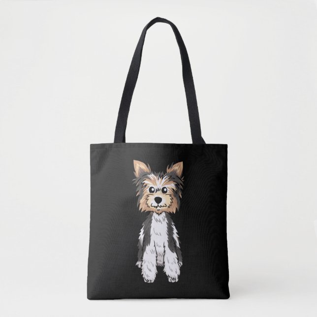 Parti Yorkie Cute Art Tote Bag (Front)
