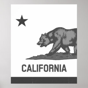 Partial California Republic (Black) Poster