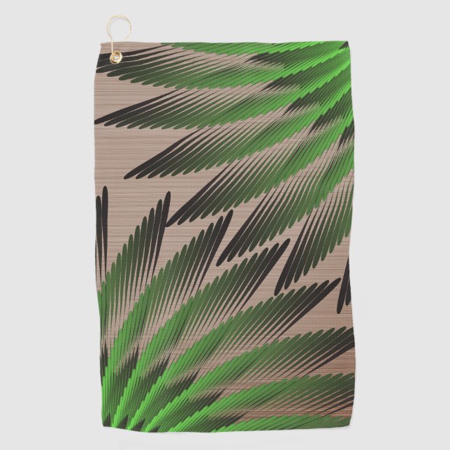 Partial Green Ferns Golf Towel (Front)