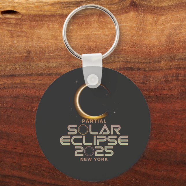 Partial Solar Eclipse 2025 Astronomy Event  Key Ring (Front)