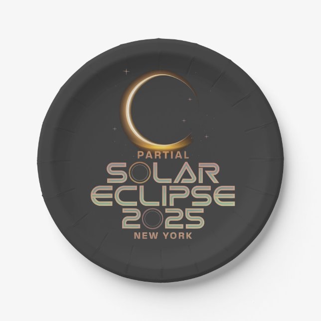 Partial Solar Eclipse 2025 Astronomy Event  Paper Plate (Front)